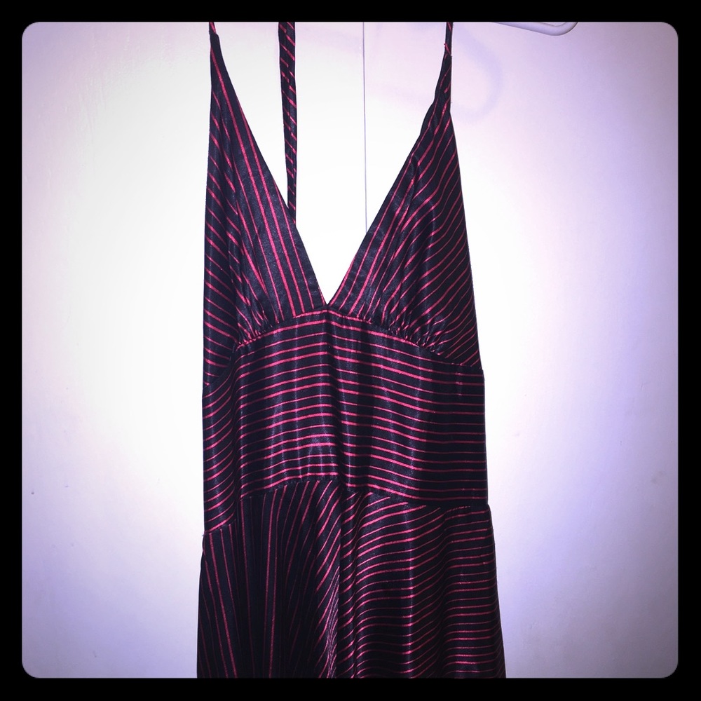 Alyn Paige Black and Red Striped Dress